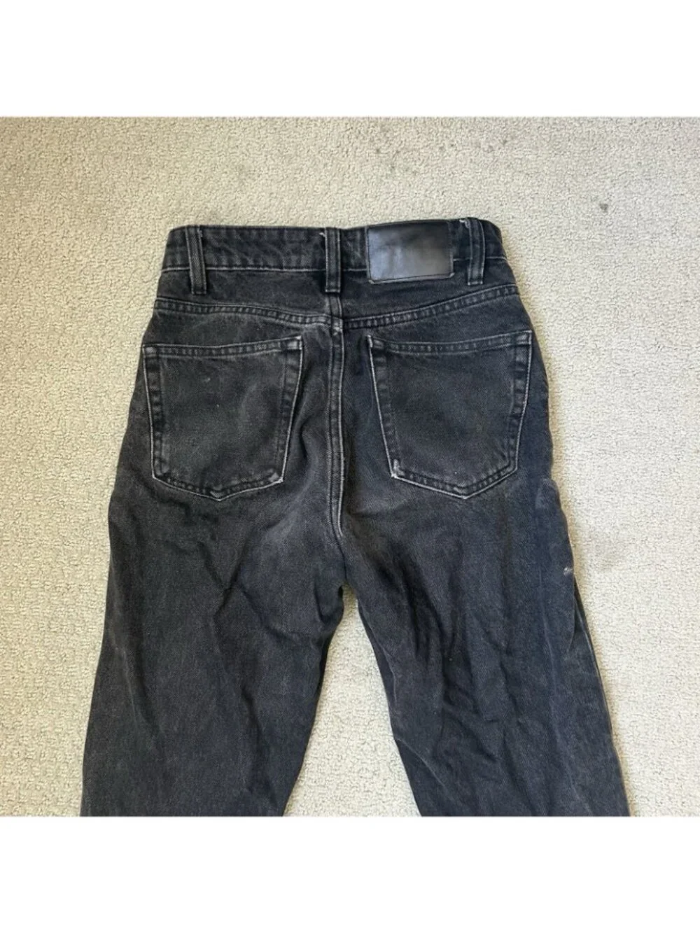 Zara Womens Skinny Jeans Black Stretch Denim High Rise Button Fly Size 00